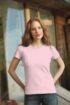 T-Shirt damski z krótkim rękawem 150g Jasno różowy S
