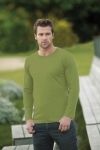 T-Shirt męski z długim rękawem 180g Zielony mech M