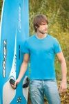 T-Shirt męski z krótkim rękawem 180g Jasno niebieski XL